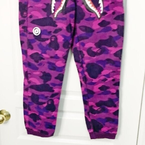 Bape A Bathing World Gone Mad Ape Camouflage Shark Pull On Athleisure Sweatpants - Picture 5 of 13